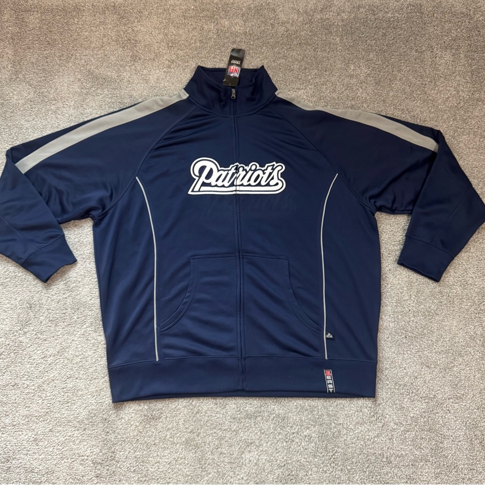 NFL Patriots Navy and Gray Bomber Jacket